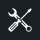 Icon representing services and repairs for golf carts