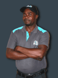 A team image of Calisto Mbanyere, the general assistant at Golf Carts & All