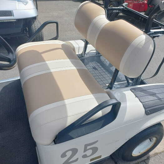 Golf cart with new upholstery installed