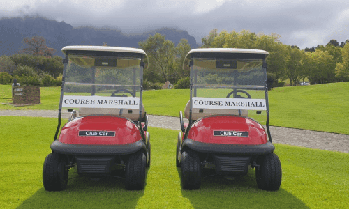 Clear acrylic golf cart windscreen with easy installation